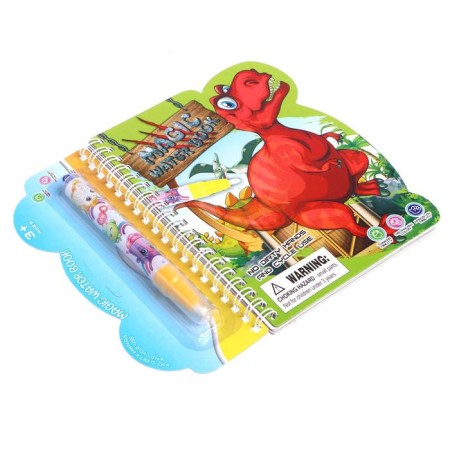 Book for drawing water "Dinosaurs", with a marker-4
