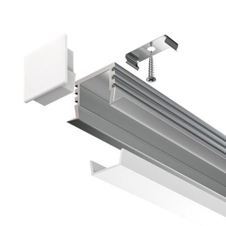 Aluminum profile built-in Led Strip Alm006S-2M, 200x2.2x1.2 cm, silver color-3
