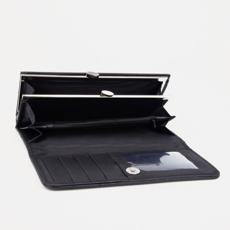 Women's wallet on a magnet, black color-2