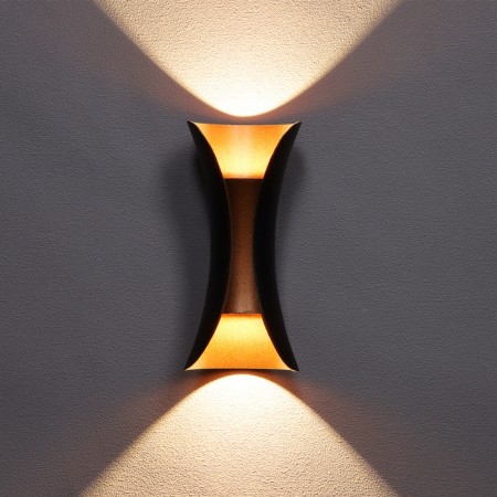 Facade lamp "Elegant", FSD-090, 6 W, 3000K, IP65, 220 V, metal, black and golden 1008543-6