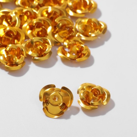 Busina "rose", set of 30 pcs., 12 mm, color gold-1