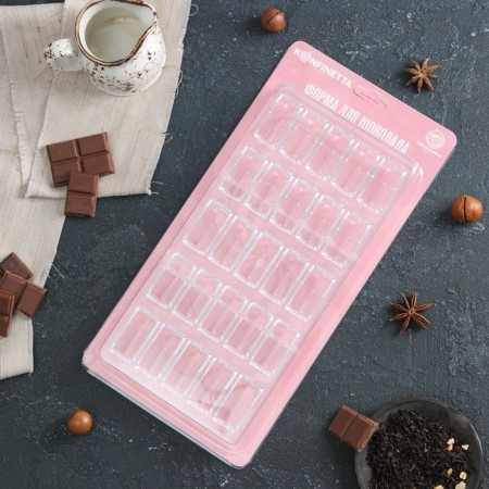 Konfinetta chocolate form "Batonchik", 28 × 14 × 2.5 cm, 25 cells (1.8 × 3.9 × 1.5 cm)-3