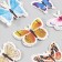 Butterflies cardboard double wings "newspaper" set 12 pcs h = 4-10 cm