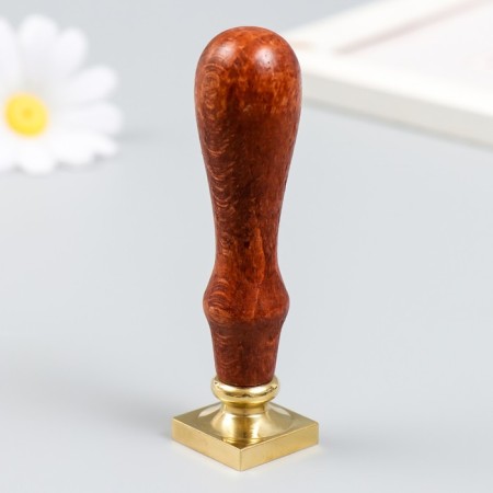 Printing for wax with a wooden handle "Flower ornament" 9x2.2x2.2 cm-2