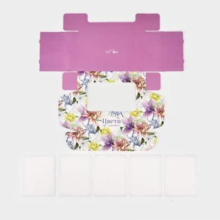 Box for eclairs with liners "Flowers", 25.2 x 15 x 7 cm-4
