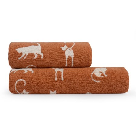 Tainted towel, size 70x140 cm, mustard color-2