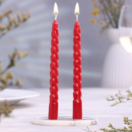 Wax candles (set 2 pcs), strawberry aroma