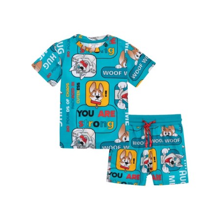Pajama for the boy PlayTode: T -shirt and shorts, height 80 cm-5