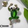 Brooch "Frog" precious, white-green color in black gold