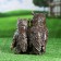 Garden figure "Owl - Family" Brown 23x21x15cm