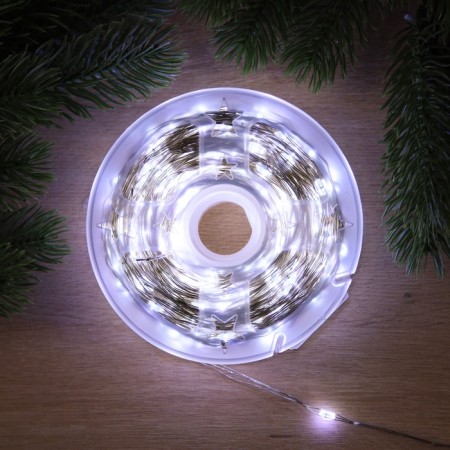 Garland "thread" 100 m dew, IP44, silver thread, 1000 LED, white glow, 18 V