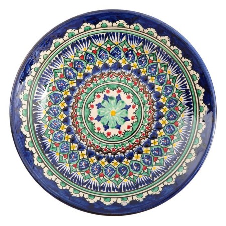 Plate of the Rishtan ceramics "Flowers", 22 cm, blue-1