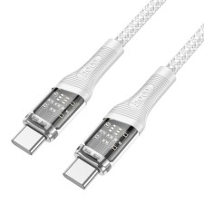 Cable Hoco U111, Type-C-Type-C, 3 A, 1.2 m, transparent, charging, data transfer, gray