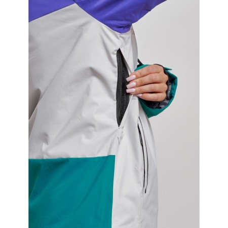 Ski jacket female winter, size 42, dark green color-5