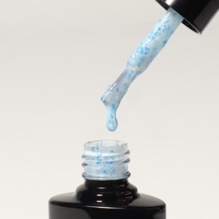 Gel nail polish, "Milk Potal", 3-phase, 8ml, LED/UV, white/blue color (11)-5