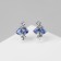Clips "Ballerina", blue color in silver