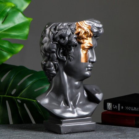 Kashpo - organizer "Bust of David" Big, Gray, Bronze, 28cm-2
