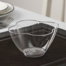 Plastic disposable form for buffet “Flower”, 350 ml, transparent color