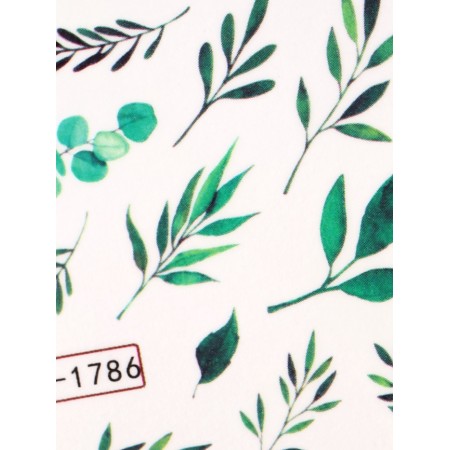 Slider-design for nails "Leaves", packing 6 pcs, green color-4