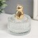 Casket glass, ceramics "Golden Bear" 7.8x7.8x9.5 cm