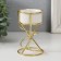 Ceramics candlestick, 1 candle “spiral” white with gold 6.8x6.7x11.3 cm