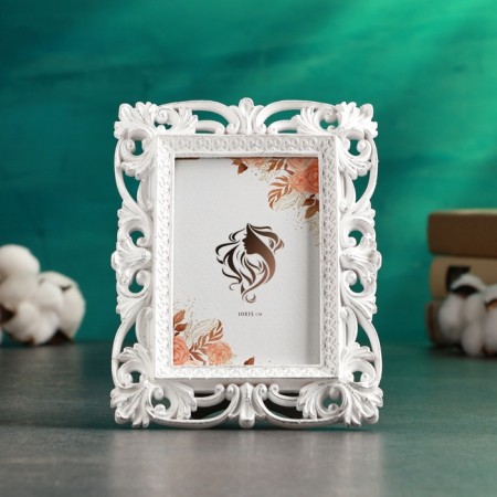 Photo frame "Vintage" 10x15cm /21x16cm, white with silver-1
