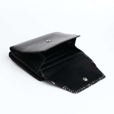 Women's wallet on a magnet, black color-2