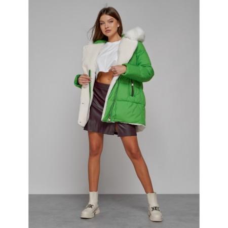 Winter jacket female, size 50, green color-11