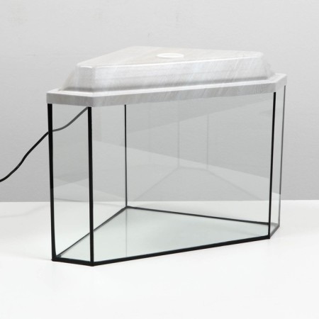 Aquarium "Delta" corner with a lid, 30 liters, 36.5 x 36.5 x 33/38.5 cm, white oak-5