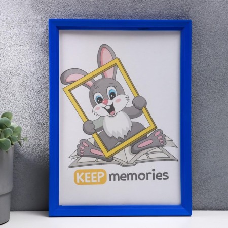 Photo frame plastic L-5 21x30 cm blue (plastic screen)-1