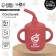 Drunker with a pipe Children's silicone "Try AGAIN", 200 ml., With handles, cherry color