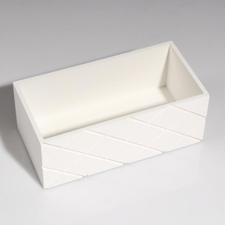 Wooden Kashpo "Hellas Big, Pack", White, 25 × 12.5 × 10 cm-2