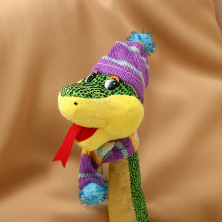 Soft toy "Snake", winter, 72 cm, in the New Year's cap-2