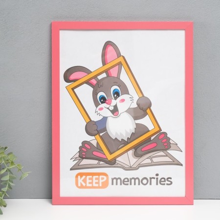 Photo frame MDF 30x40 cm, No. 6, width. 18 mm, thickness. 12 mm, pink (plastic screen)