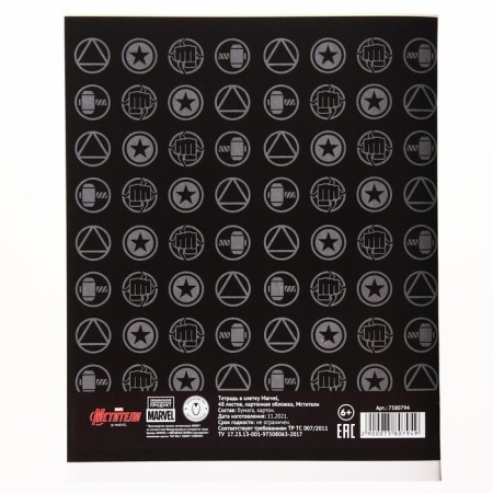 Notebook 48 sheets in a cage, cardboard cover "Marvel", Avengers-3