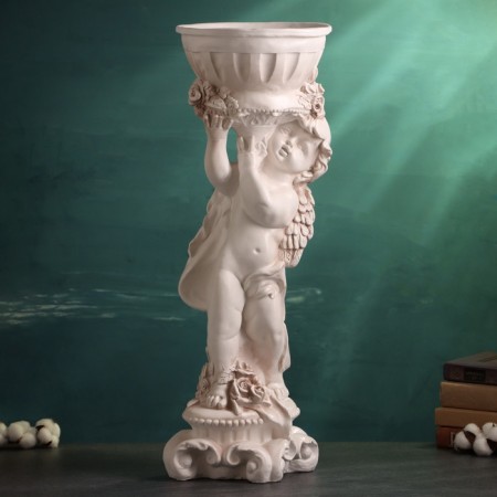 Figure pot "Angel with roses", aged, 1.8 l/ 24x24x70cm-1