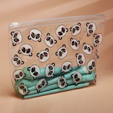 Cosmetic bag from transparent PVC 21 x2 x14 cm "Panda"-1