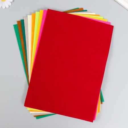 A set of decorative felt "needlework" 21x29.7 cm, 10 sheets, 180 grams, 1 mm, assorted No. 2-1