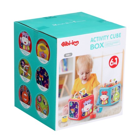 Developing toy 6 in 1 "Logic Cube", sound effects, color mix-11
