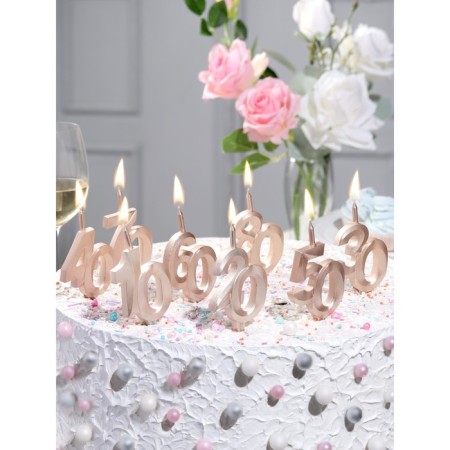 Candle in the cake "Jubilee", figure 10, 10 cm, champagne-4