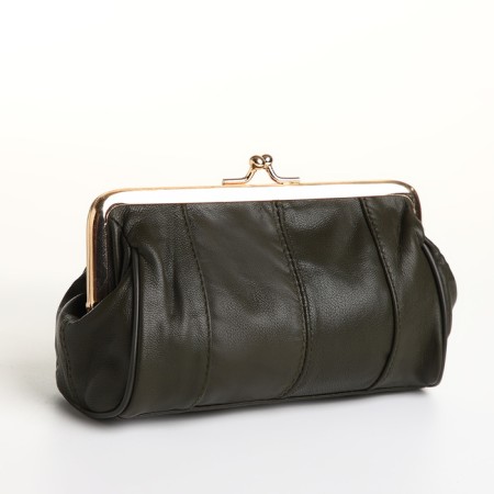Cosmetic bag, 2 departments, outer pocket, gray color