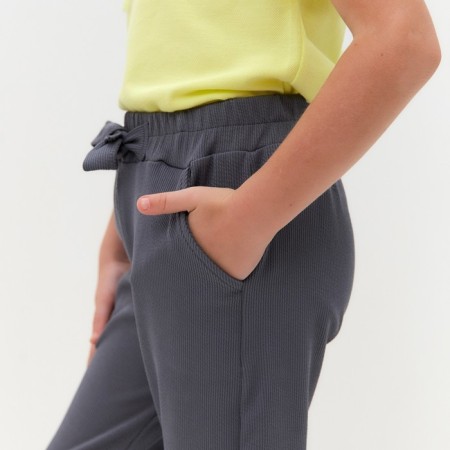 Pants for girls, gray color, height 122 cm-4