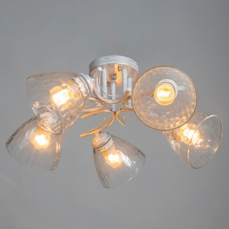 Riana chandelier 5x40W E27 white, silver 57x57x23cm-1