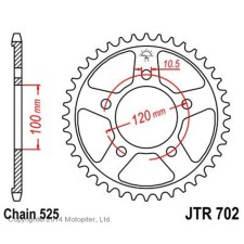 The rear star for a motorcycle JTR702, chain 525, 40 teeth