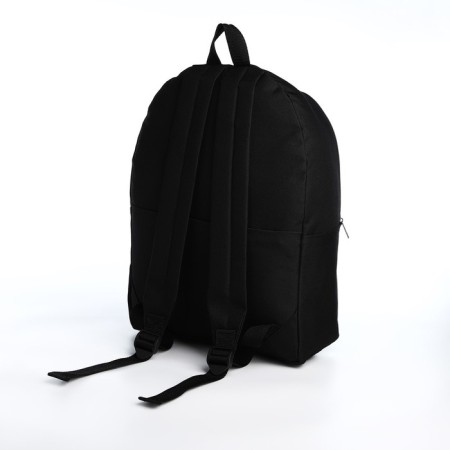 A backpack with a zipper, an outer pocket, black color "anime"-3