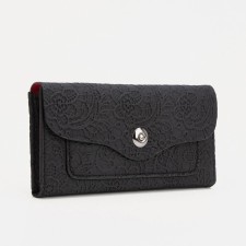 Women's wallet on a magnet, black color