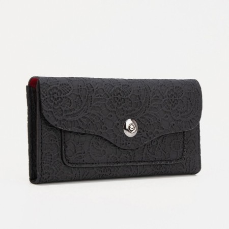Women's wallet on a magnet, black color