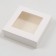 The box is folding, the lid is, with the window, white, 23 x 23 x 6.5 cm