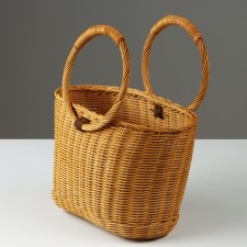 Wicker basket, 26 x 16 x 18/30.5 cm, rattan