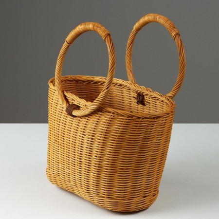 Wicker basket, 26 x 16 x 18/30.5 cm, rattan